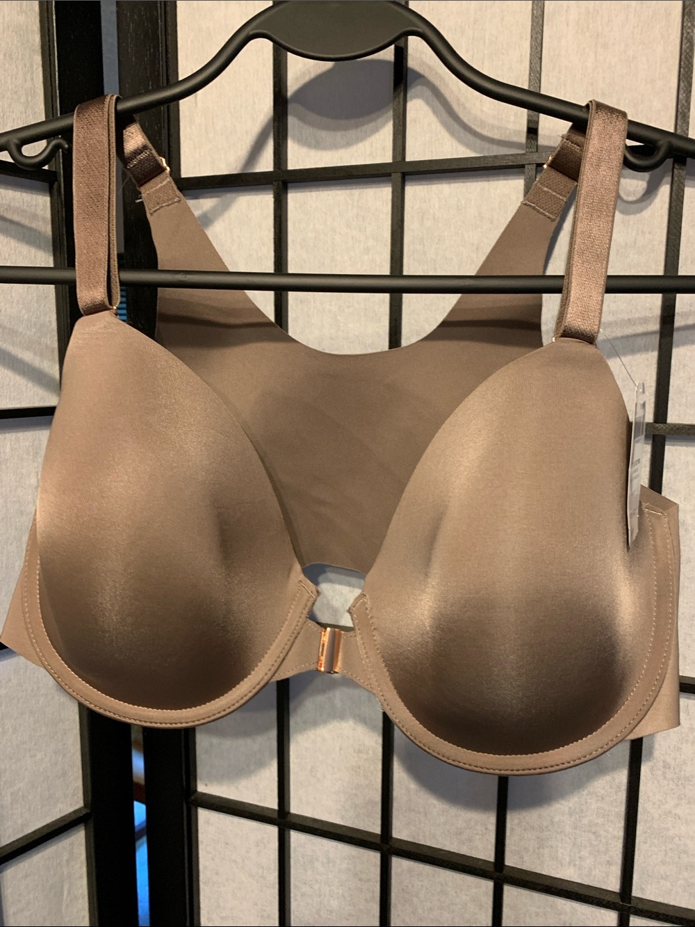 Soma Taupe Front-Closure Full Coverage Bra Size 34DD